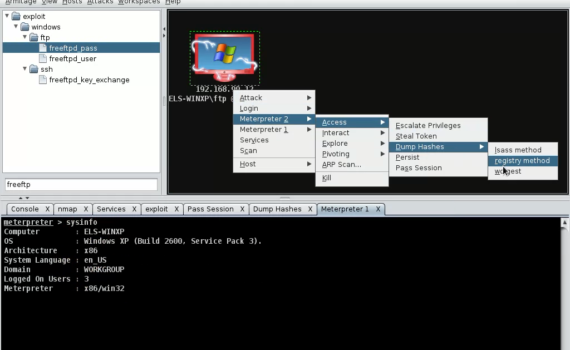 due sessioni meterpreter ora recupero hash pass