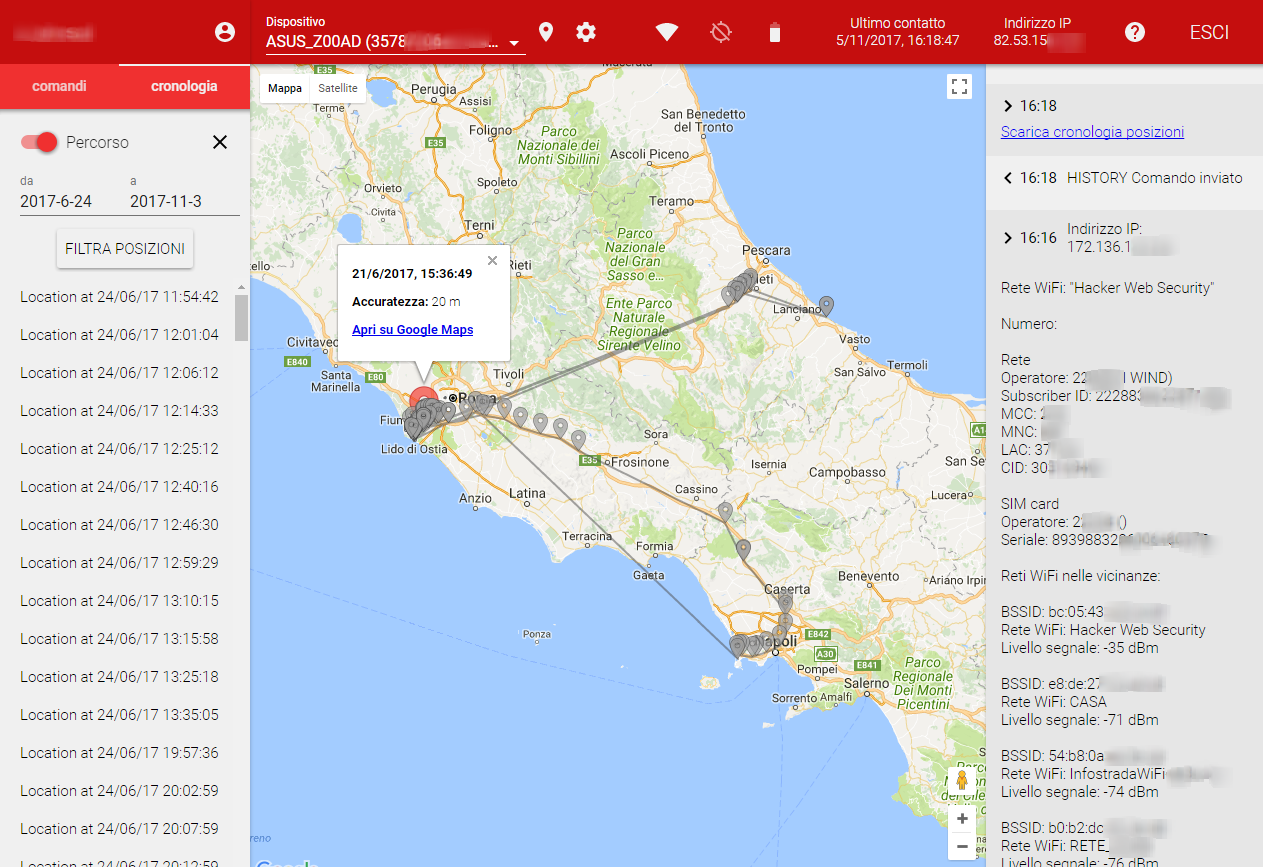 Cerberus App Trace By GPS Device