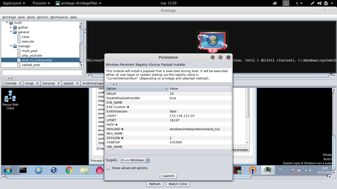 8 persistenza shell meterpreter | Hacker Web Security